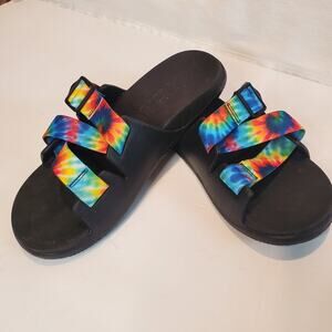 Chaco Chillos Slide Sandals Women's Multi Color Rainbow Slip On - US 10 LN